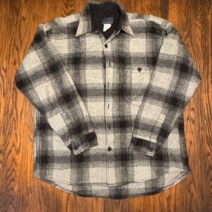 Classic Black and Gray Plaid Shirt Jacket